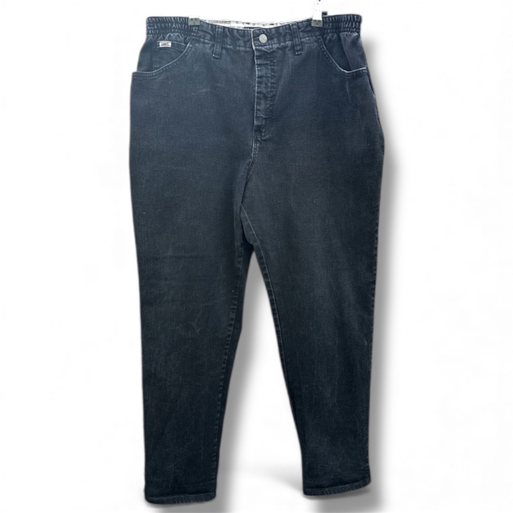 Lee Black Denim Plus Size Relaxed Fit High Rise Straight Leg Mom Jeans Size 36” - Picture 2 of 7